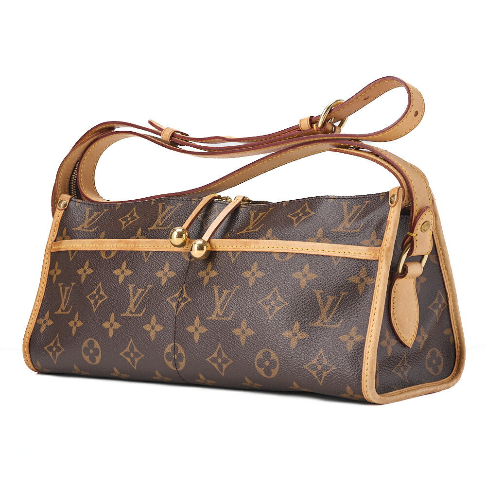 LOUIS VUITTON  Shoulder Bag Monogram Popin Couron Shoulder M40008 Brown Gold-Tone Hardware, Pre-Owned