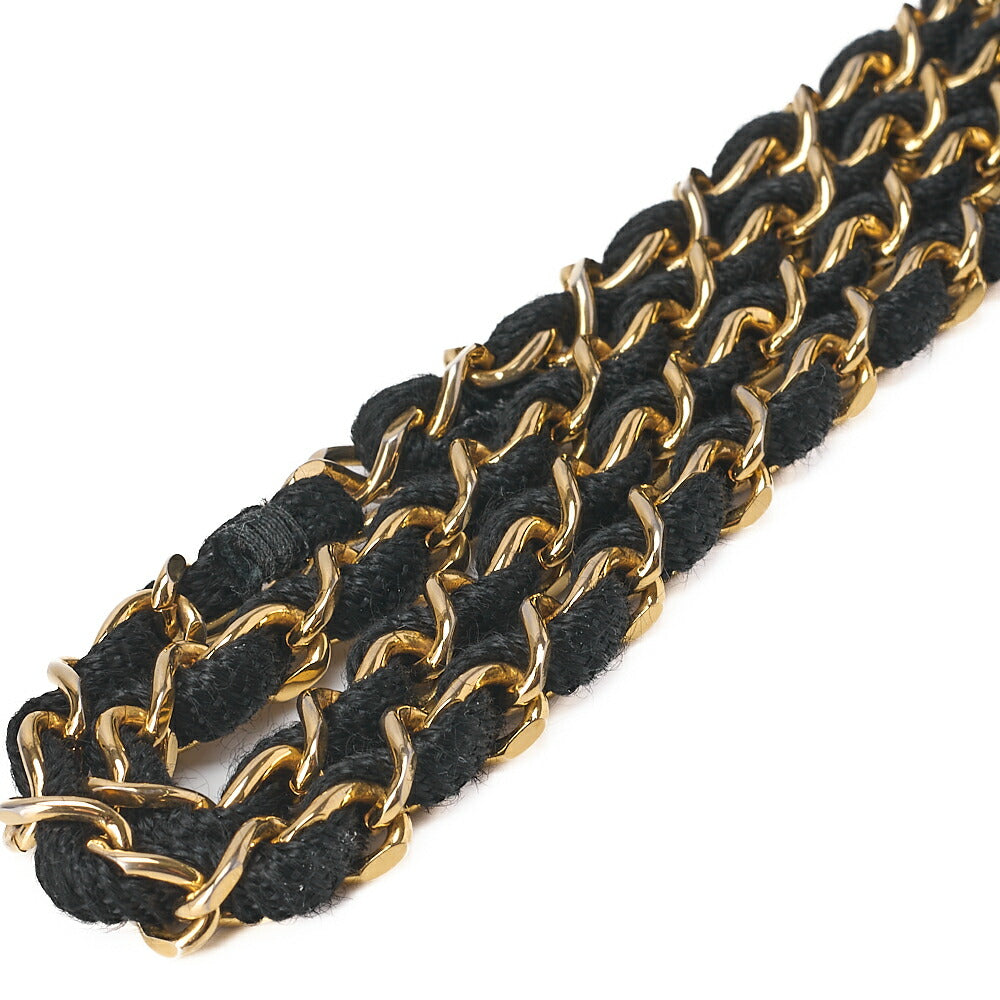 CHANEL Mini Matelasse Push Lock Chain Shoulder Satin Black Gold-Tone Hardware, Pre-Owned
