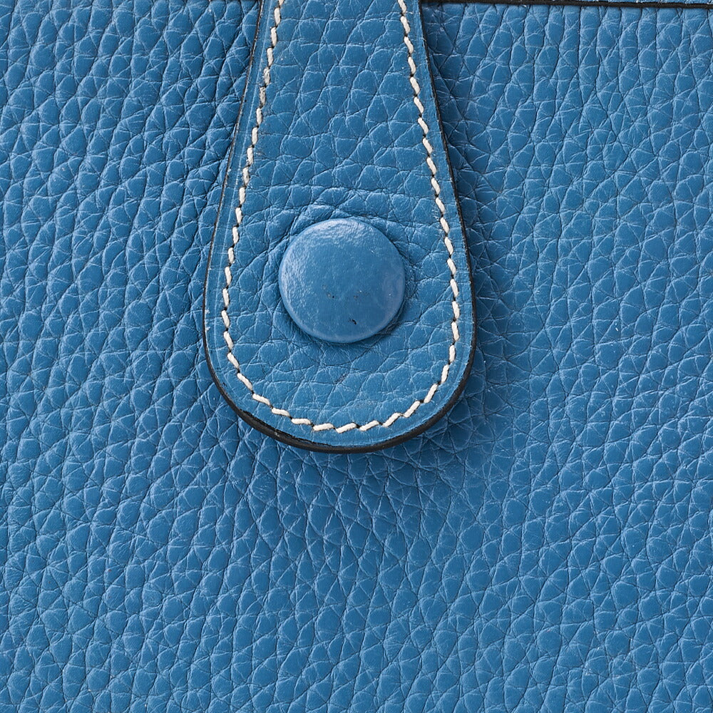 HERMES Evelyn PM 1 Anne Trion Clemence Shoulder Bag Blue Jean Silver-Tone Hardware, Pre-Owned