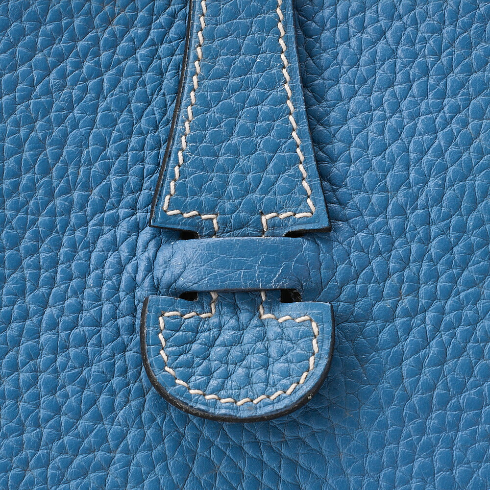 HERMES Evelyn PM 1 Anne Trion Clemence Shoulder Bag Blue Jean Silver-Tone Hardware, Pre-Owned