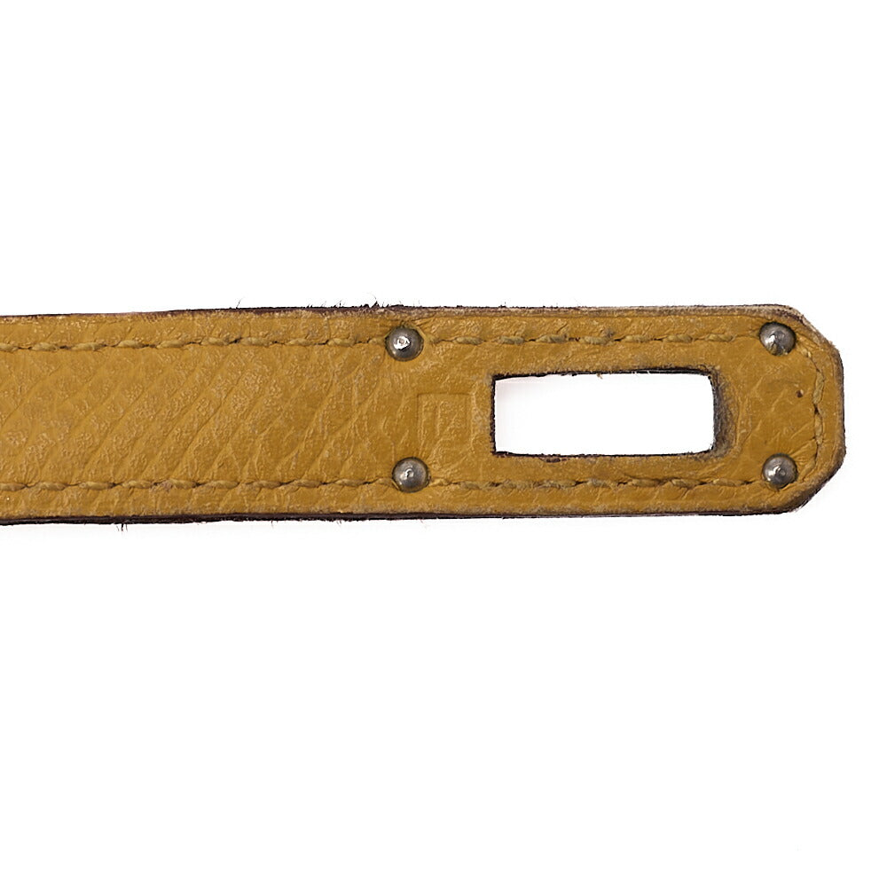 HERMES Kelly Wallet 3-fold Long Wallet Epson Yellow Silver-Tone Hardware, Pre-Owned