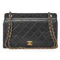 CHANEL Matelasse Turnlock Full Flap Chain Shoulder Lambskin Black Gold-Tone Hardware, Pre-Owned
