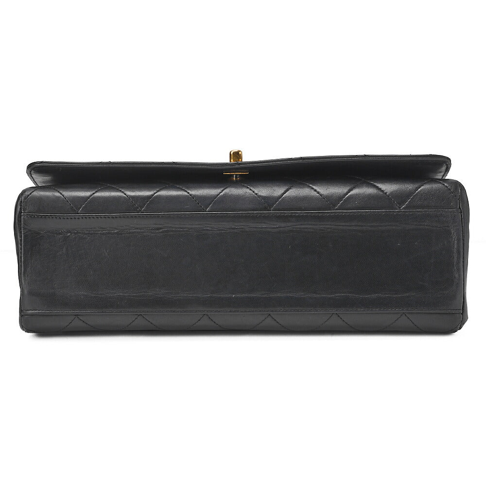 CHANEL Matelasse Turnlock Full Flap Chain Shoulder Lambskin Black Gold-Tone Hardware, Pre-Owned
