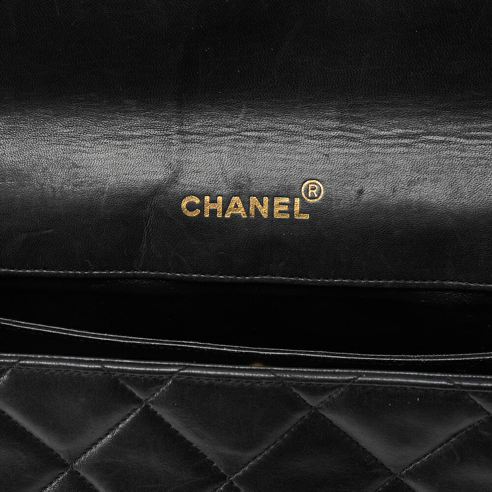 CHANEL Matelasse Turnlock Full Flap Chain Shoulder Lambskin Black Gold-Tone Hardware, Pre-Owned