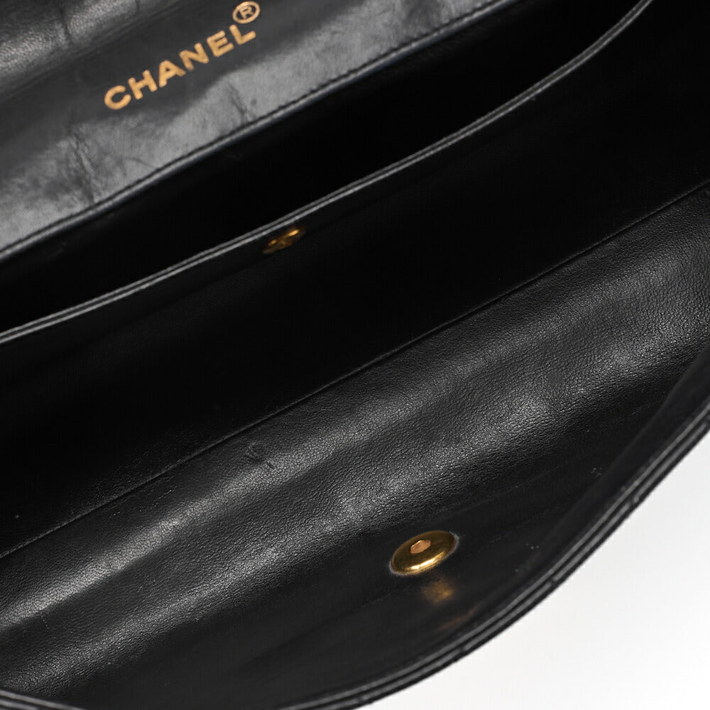 CHANEL Matelasse Turnlock Full Flap Chain Shoulder Lambskin Black Gold-Tone Hardware, Pre-Owned