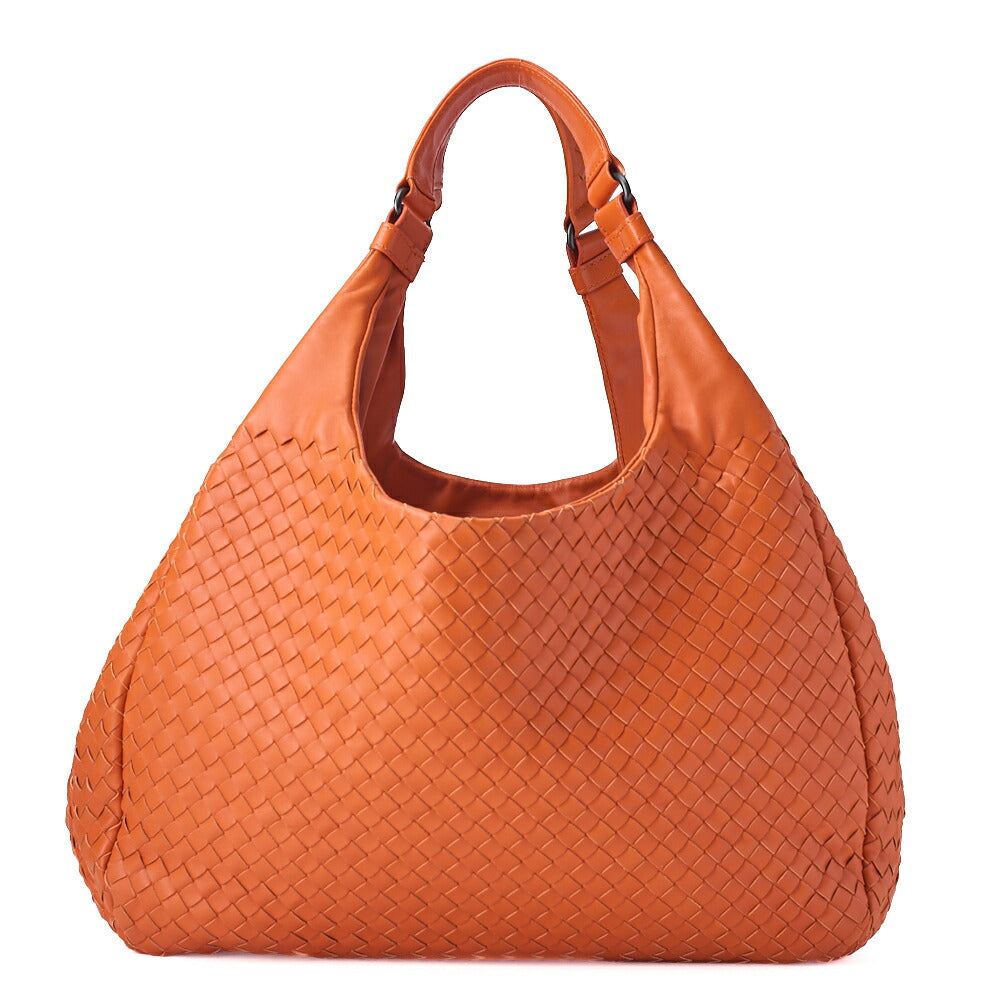 BOTTEGA VENETA Bottega Veneta Shoulder Bag Intrecciato Campana Lambskin Orange Black-Tone Hardware, Pre-Owned