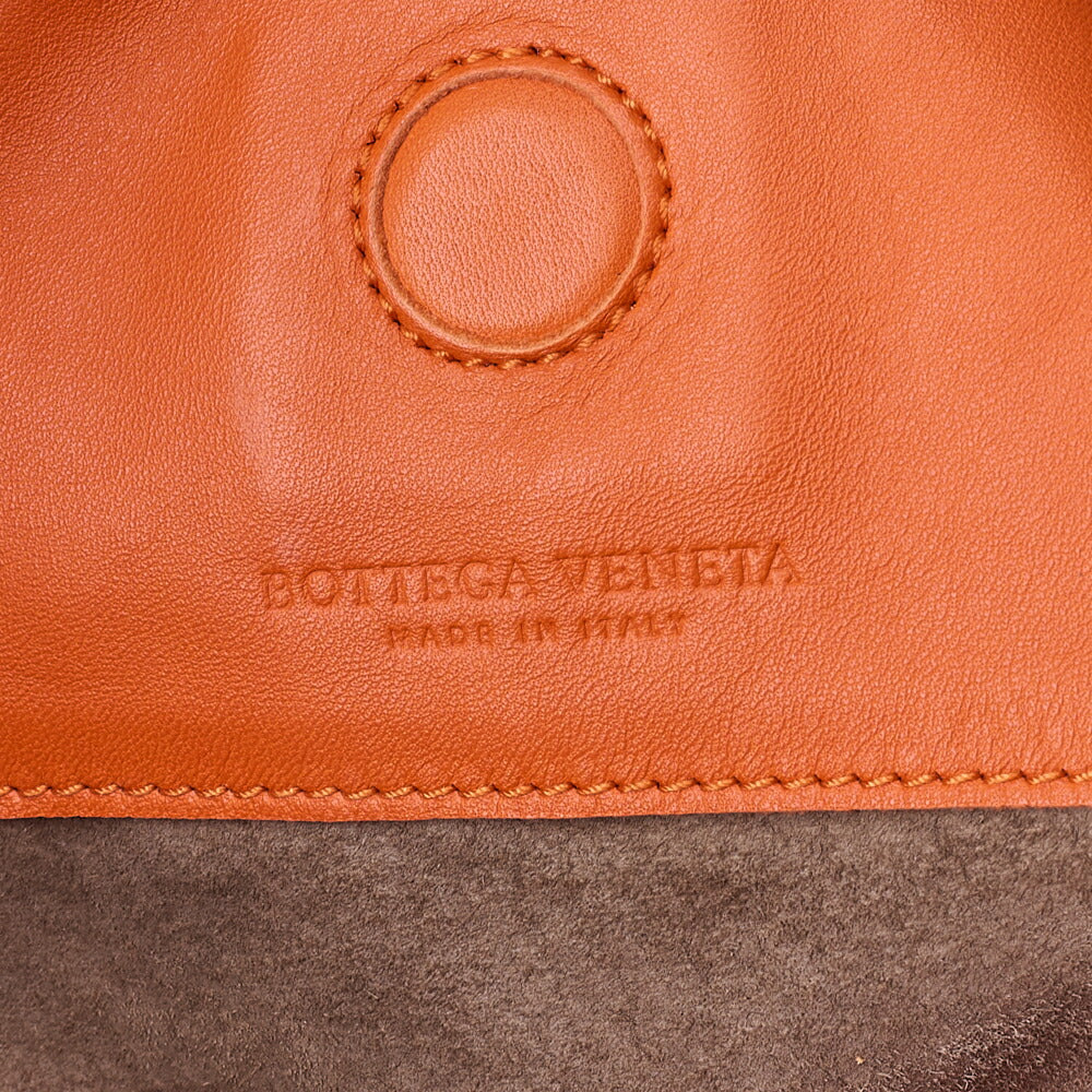 BOTTEGA VENETA Bottega Veneta Shoulder Bag Intrecciato Campana Lambskin Orange Black-Tone Hardware, Pre-Owned