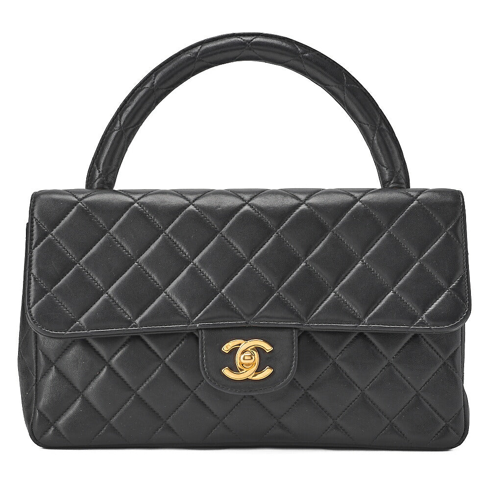 CHANEL Handbag Matelasse Parent and Child Bag Parents Only Lambskin Black Gold-Tone Hardware, Pre-Owned