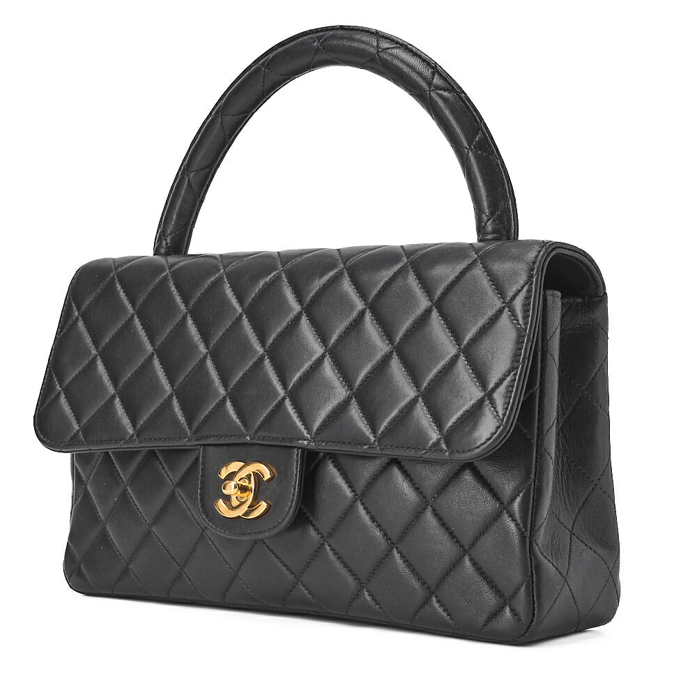 CHANEL Handbag Matelasse Parent and Child Bag Parents Only Lambskin Black Gold-Tone Hardware, Pre-Owned