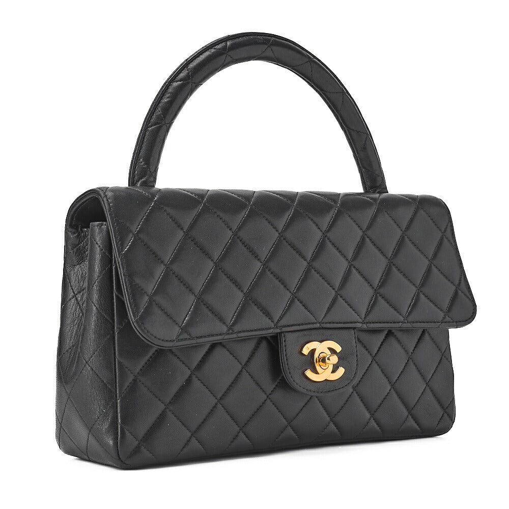 CHANEL Handbag Matelasse Parent and Child Bag Parents Only Lambskin Black Gold-Tone Hardware, Pre-Owned
