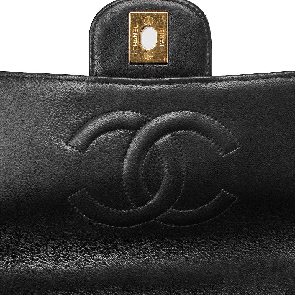 CHANEL Handbag Matelasse Parent and Child Bag Parents Only Lambskin Black Gold-Tone Hardware, Pre-Owned