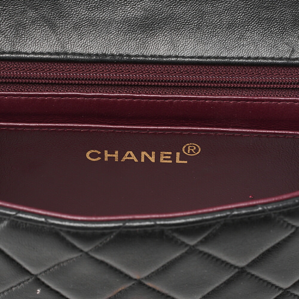CHANEL Handbag Matelasse Parent and Child Bag Parents Only Lambskin Black Gold-Tone Hardware, Pre-Owned