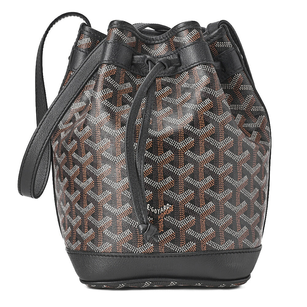 GOYARD Petit Flo Bucket Shoulder Coated Canvas Black Silver-Tone Hardware, Pre-Owned