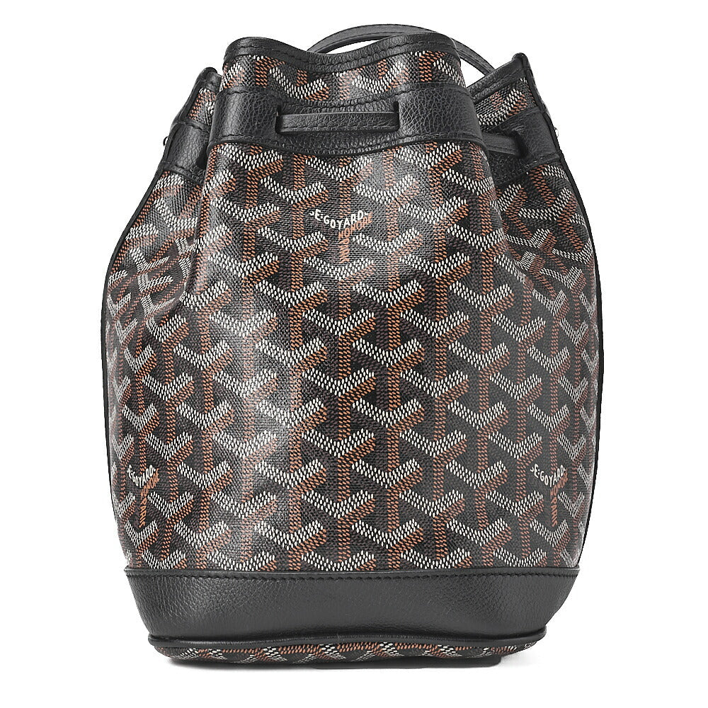 GOYARD Petit Flo Bucket Shoulder Coated Canvas Black Silver-Tone Hardware, Pre-Owned