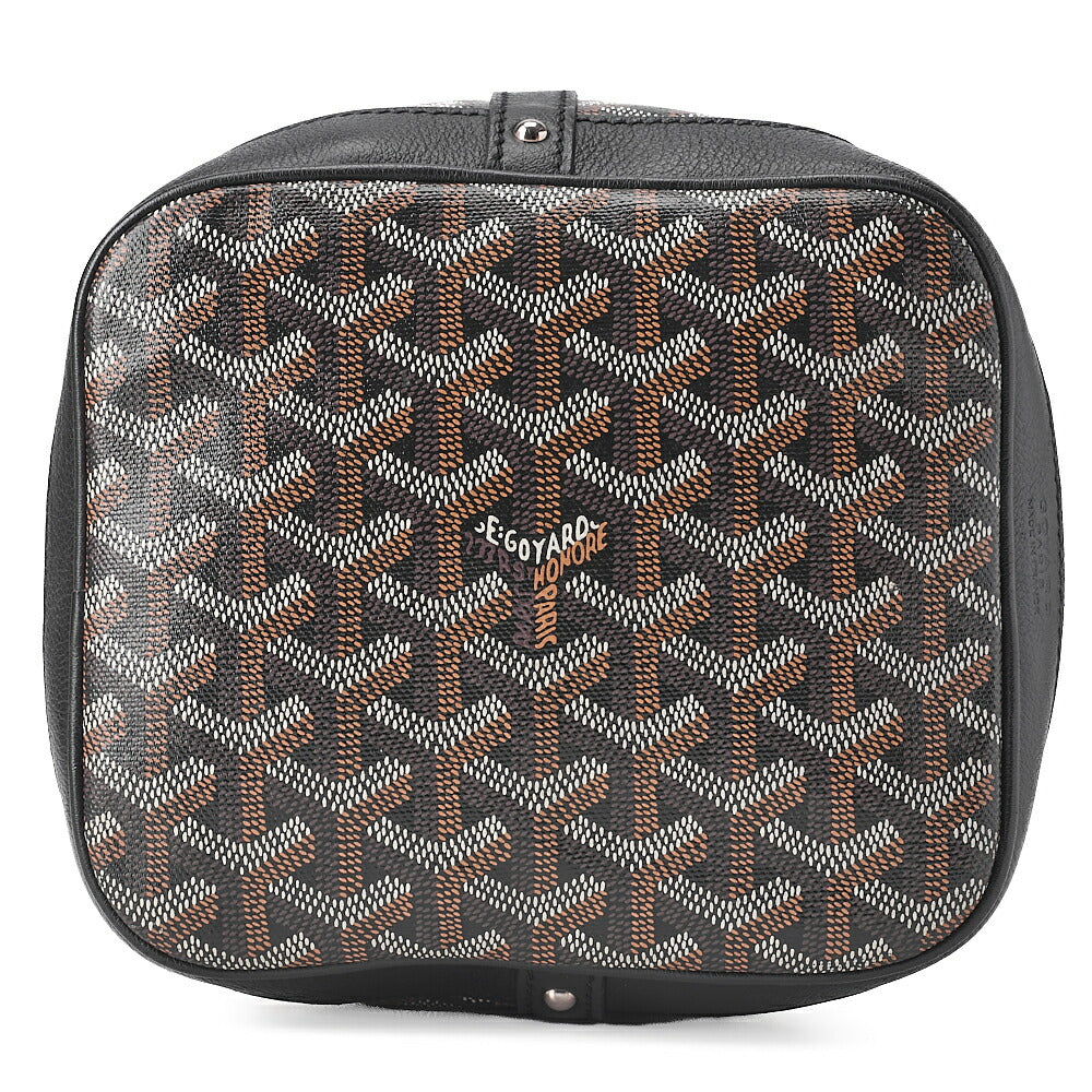 GOYARD Petit Flo Bucket Shoulder Coated Canvas Black Silver-Tone Hardware, Pre-Owned