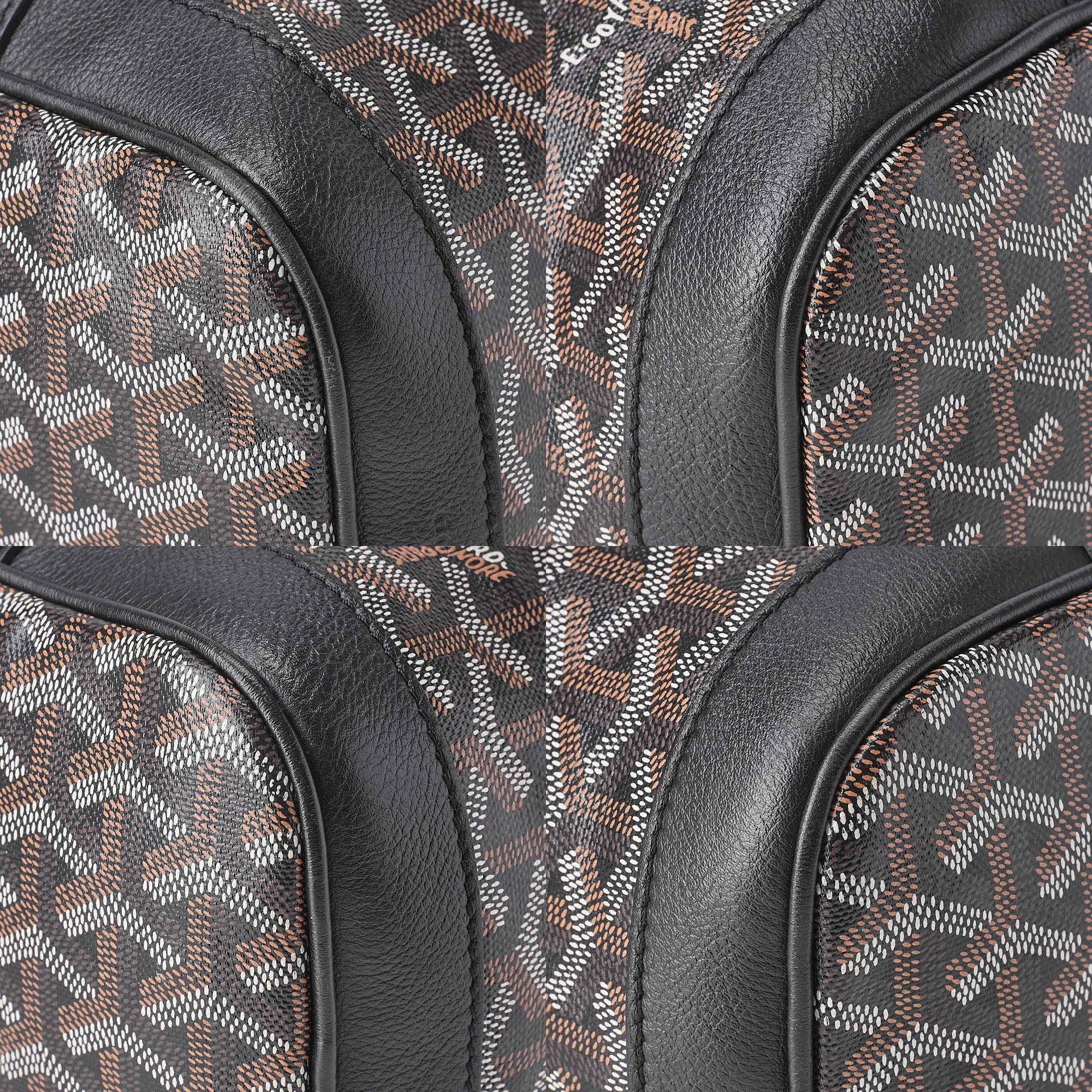 GOYARD Petit Flo Bucket Shoulder Coated Canvas Black Silver-Tone Hardware, Pre-Owned