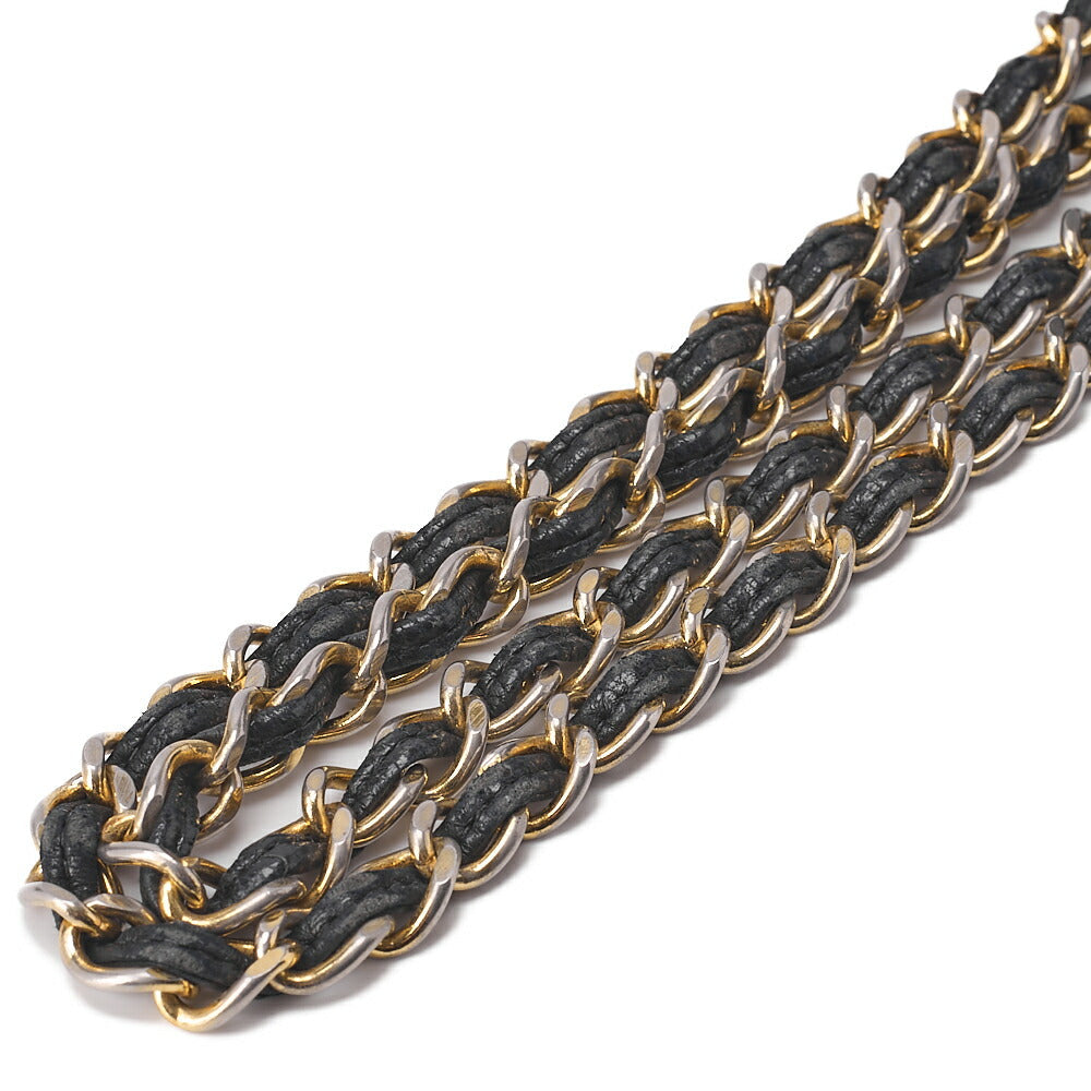 CHANEL Chain Shoulder Matelasse Fringe Drawstring Lambskin Black Gold-Tone Hardware, Pre-Owned