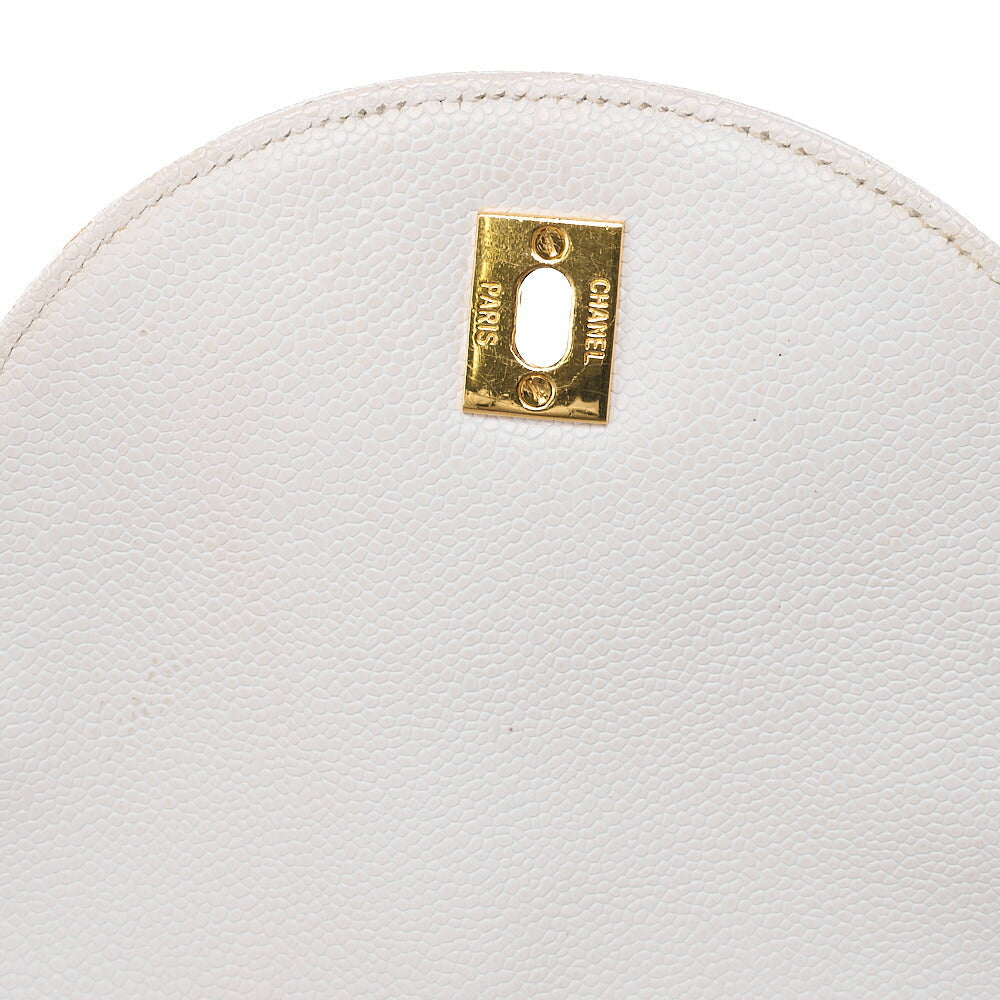 CHANEL Shoulder Bag Backpack Triple Coco Turnlock Caviar Skin White Gold-Tone Hardware, Pre-Owned