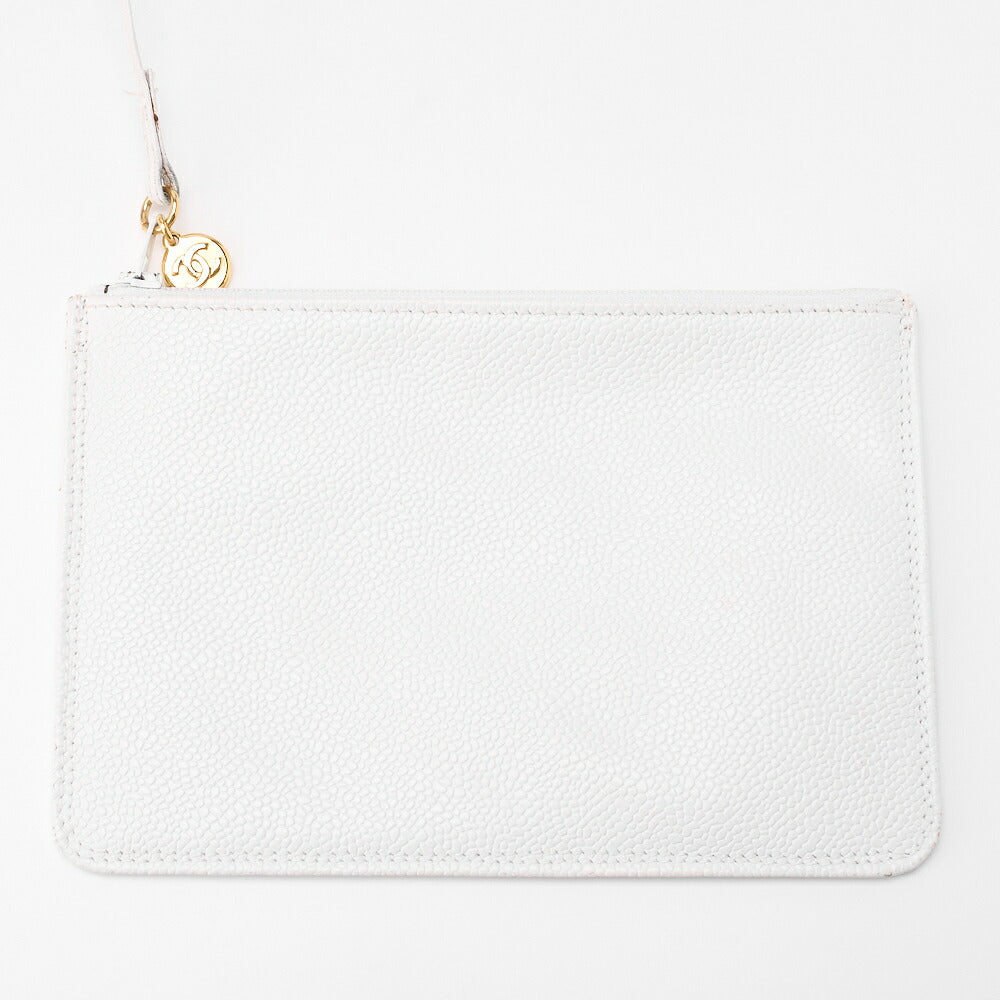 CHANEL Shoulder Bag Backpack Triple Coco Turnlock Caviar Skin White Gold-Tone Hardware, Pre-Owned