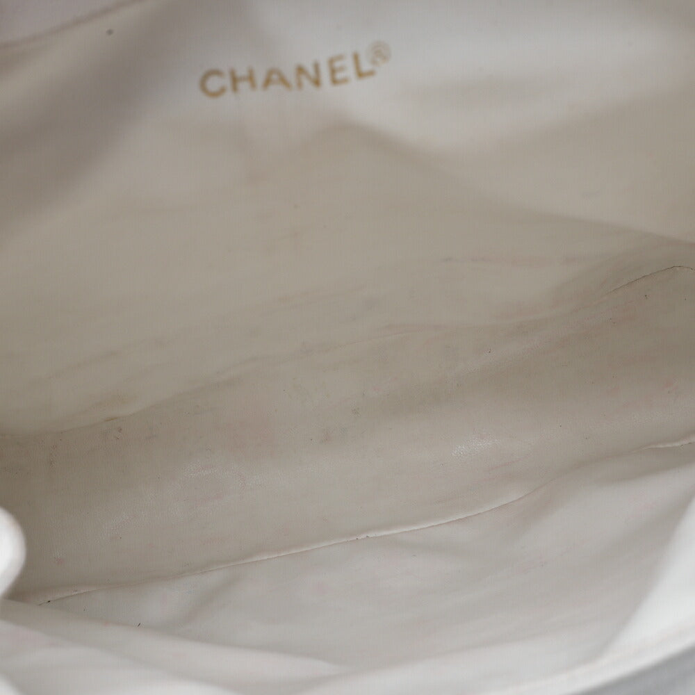 CHANEL Shoulder Bag Backpack Triple Coco Turnlock Caviar Skin White Gold-Tone Hardware, Pre-Owned