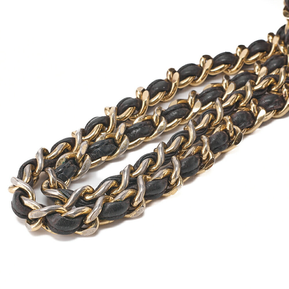 CHANEL Lambskin Chevron Cocomark Chain Shoulder Dark Brown Gold-Tone Hardware, Pre-Owned