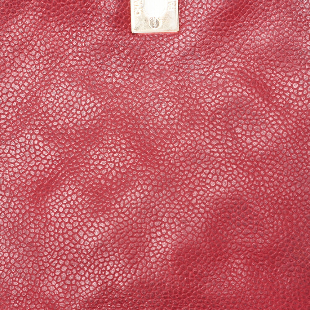 CHANEL Waist Bag Matelasse Turnlock Round Caviar Skin Red Gold-Tone Hardware, Pre-Owned