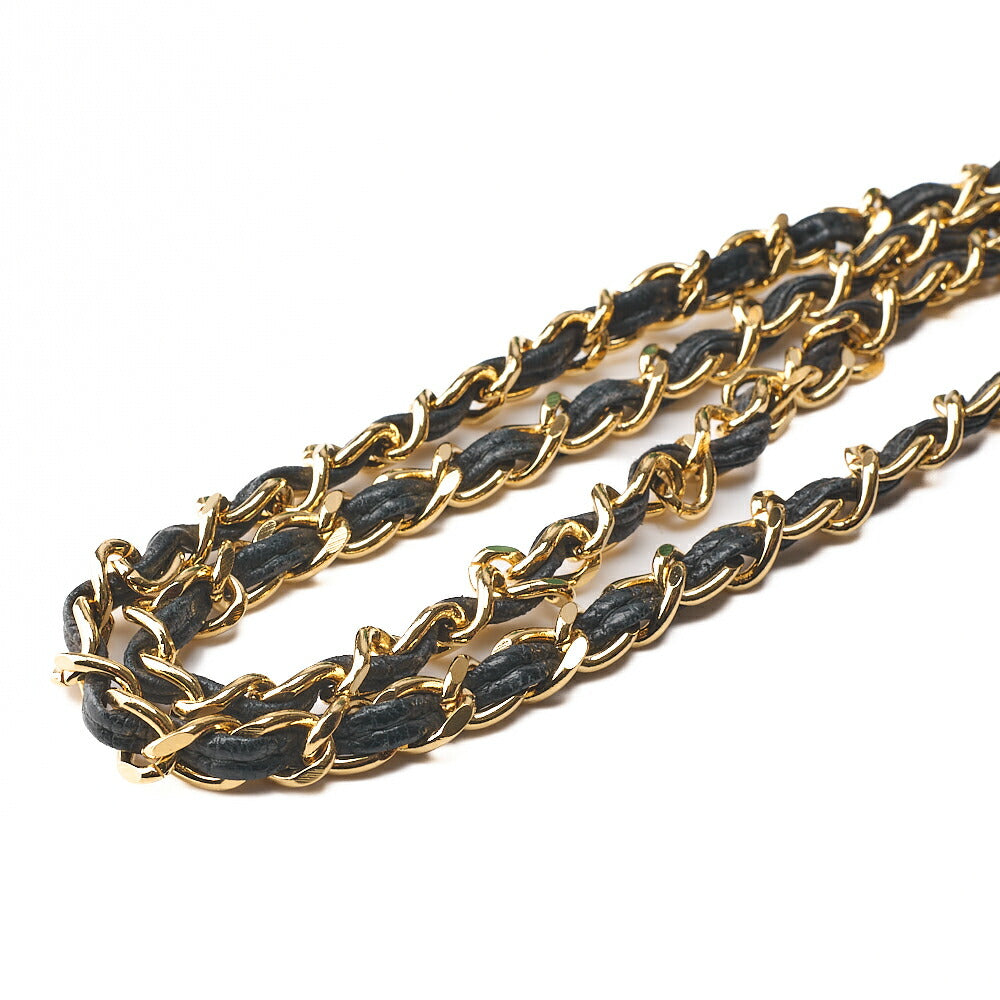 CHANEL Matelasse Coco Mark Fringe Chain Shoulder Lambskin Black Gold-Tone Hardware, Pre-Owned