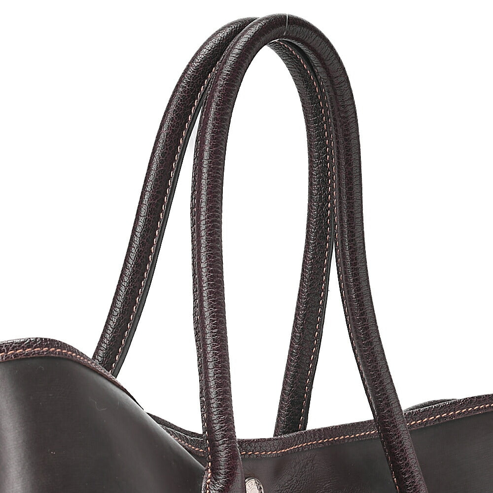 HERMES Garden Party PM Tote Bag Amazonia Brown Silver-Tone Hardware, Pre-Owned