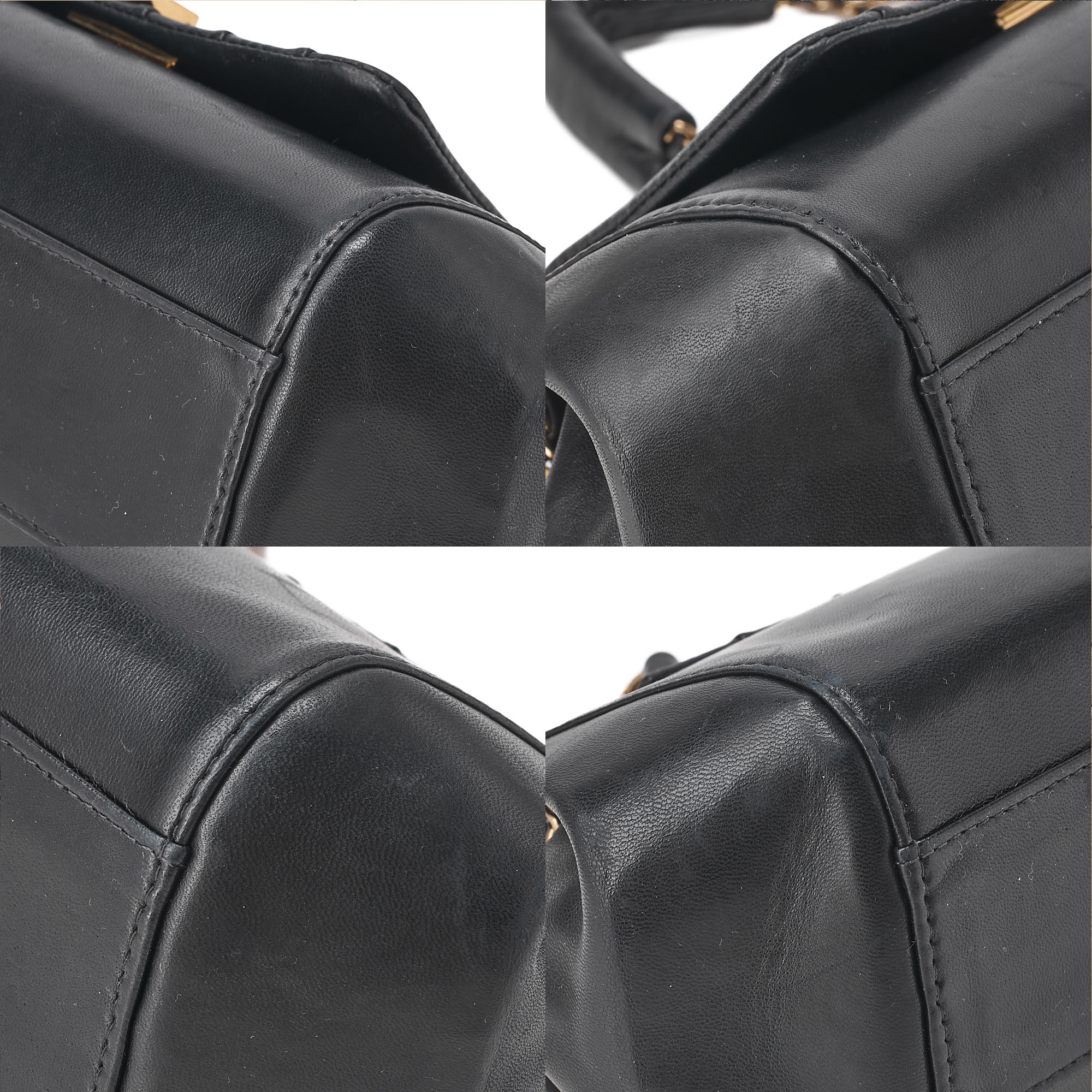 CHANEL Mademoiselle Coco Mark Turnlock Chain Shoulder Lambskin Black Gold-Tone Hardware, Pre-Owned