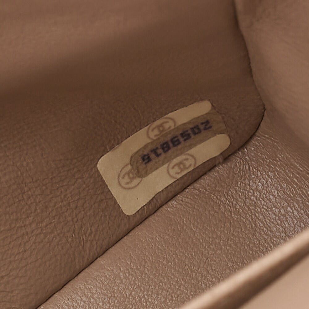 CHANEL Lambskin Matelasse 25cm Double Flap Chain Shoulder Beige Gold-Tone Hardware, Pre-Owned