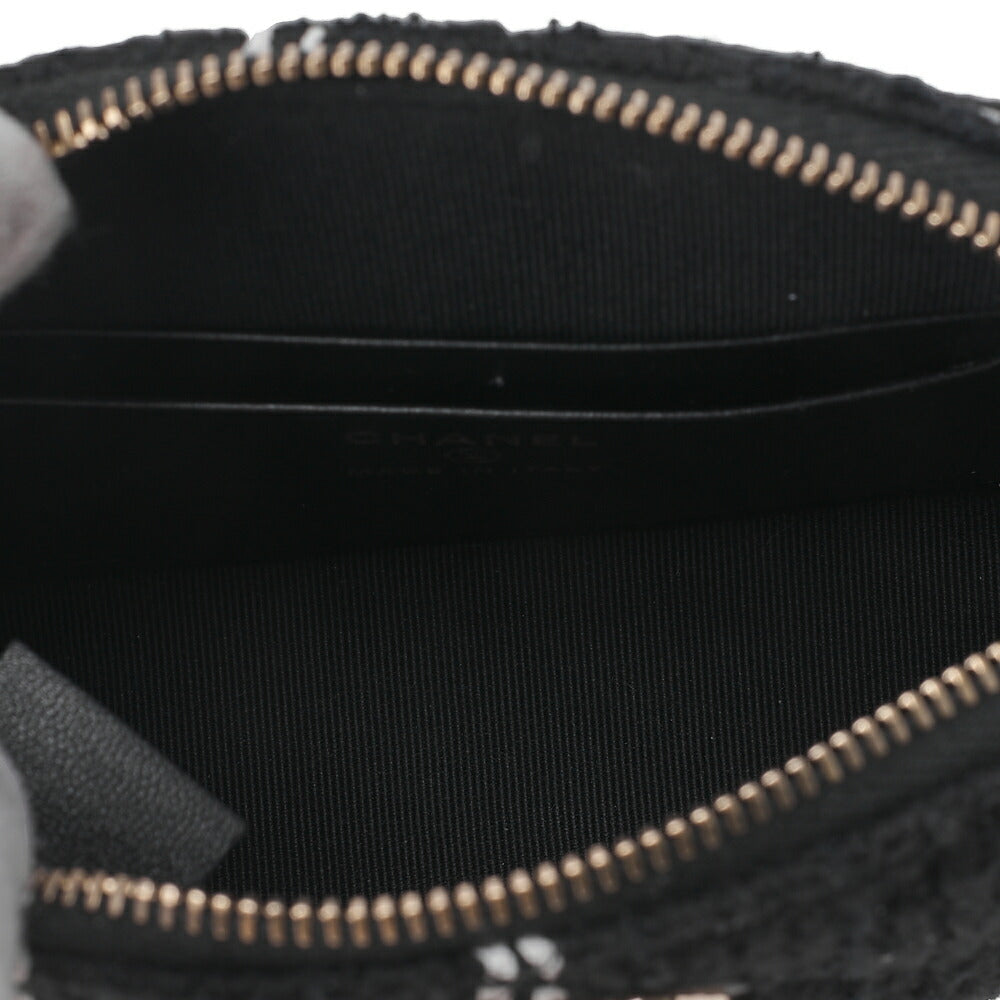 CHANEL Tweed Matelasse Cocomark Mini Chain Shoulder Multicolor Black x White Gold-Tone Hardware, Pre-Owned