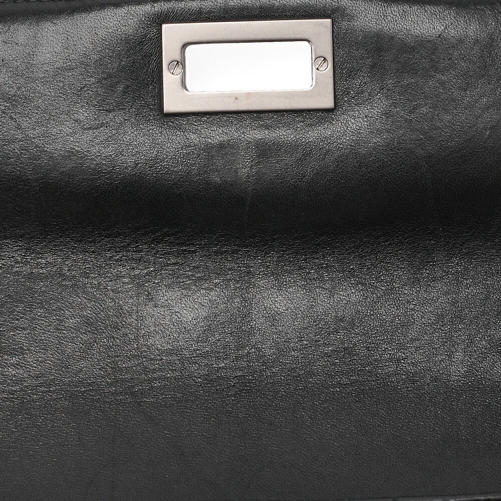 CHANEL Chocolate Bar 2.55 Multi-Pocket Chain Shoulder Lambskin Black Silver-Tone Hardware, Pre-Owned