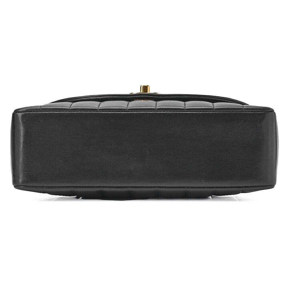 CHANEL Mademoiselle Round Flap Turnlock Shoulder Lambskin Black Gold-Tone Hardware, Pre-Owned