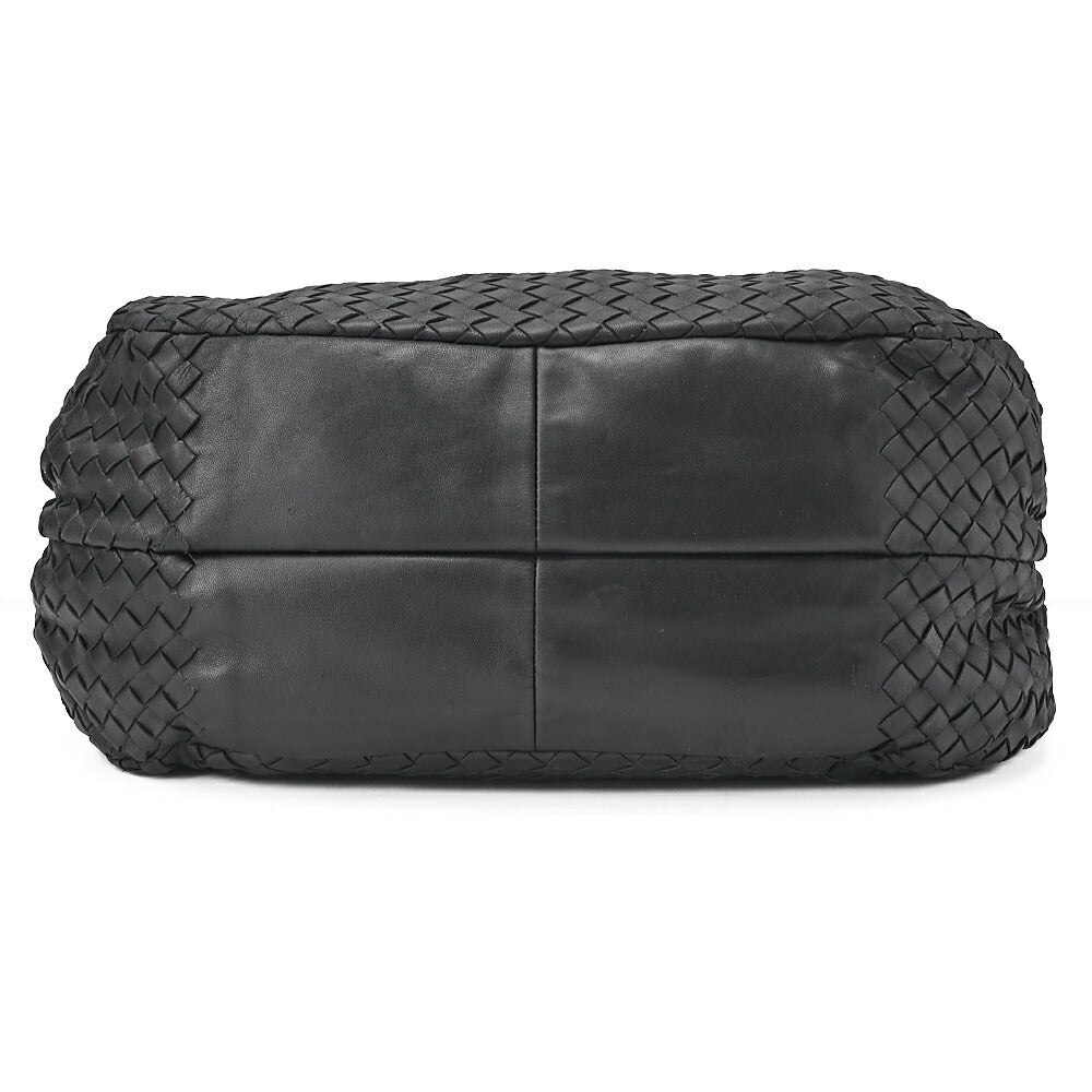 BOTTEGA VENETA Bottega Veneta Shoulder Bag Intrecciato Campana Lambskin Black Black-Tone Hardware, Pre-Owned