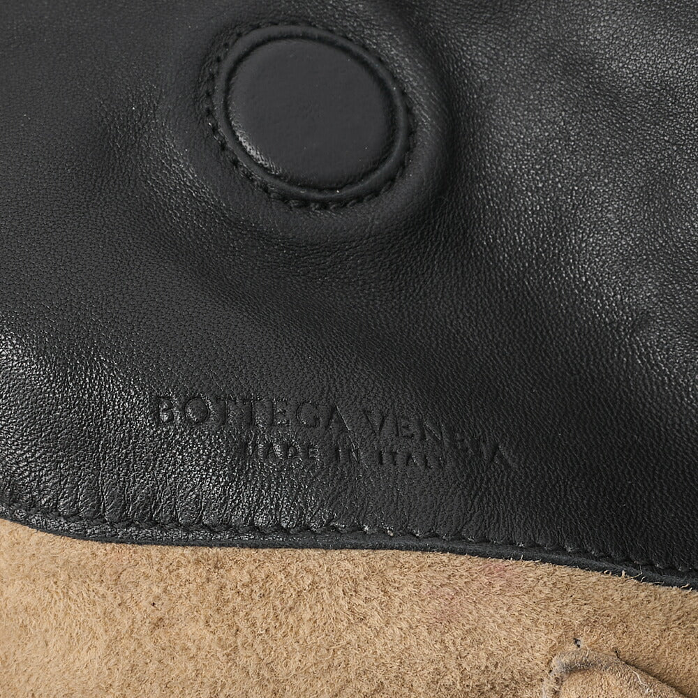 BOTTEGA VENETA Bottega Veneta Shoulder Bag Intrecciato Campana Lambskin Black Black-Tone Hardware, Pre-Owned