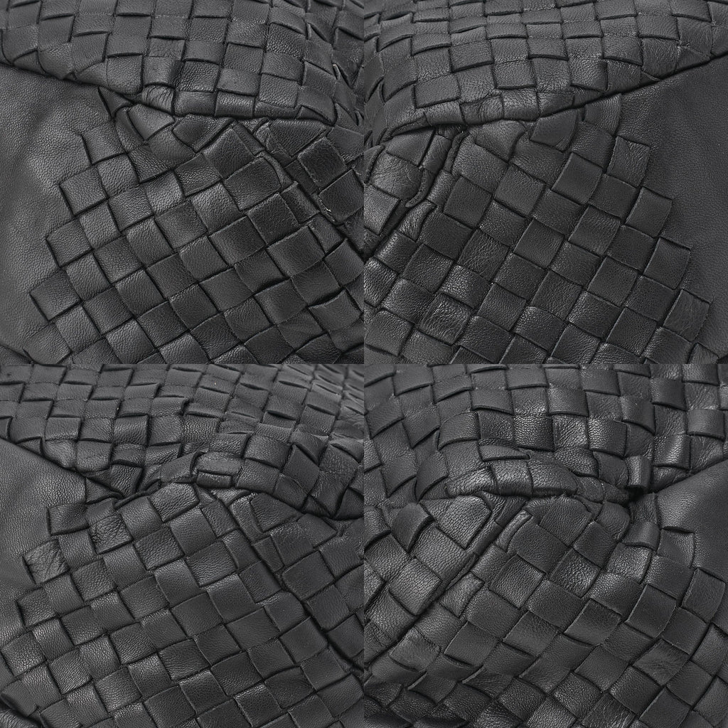 BOTTEGA VENETA Bottega Veneta Shoulder Bag Intrecciato Campana Lambskin Black Black-Tone Hardware, Pre-Owned