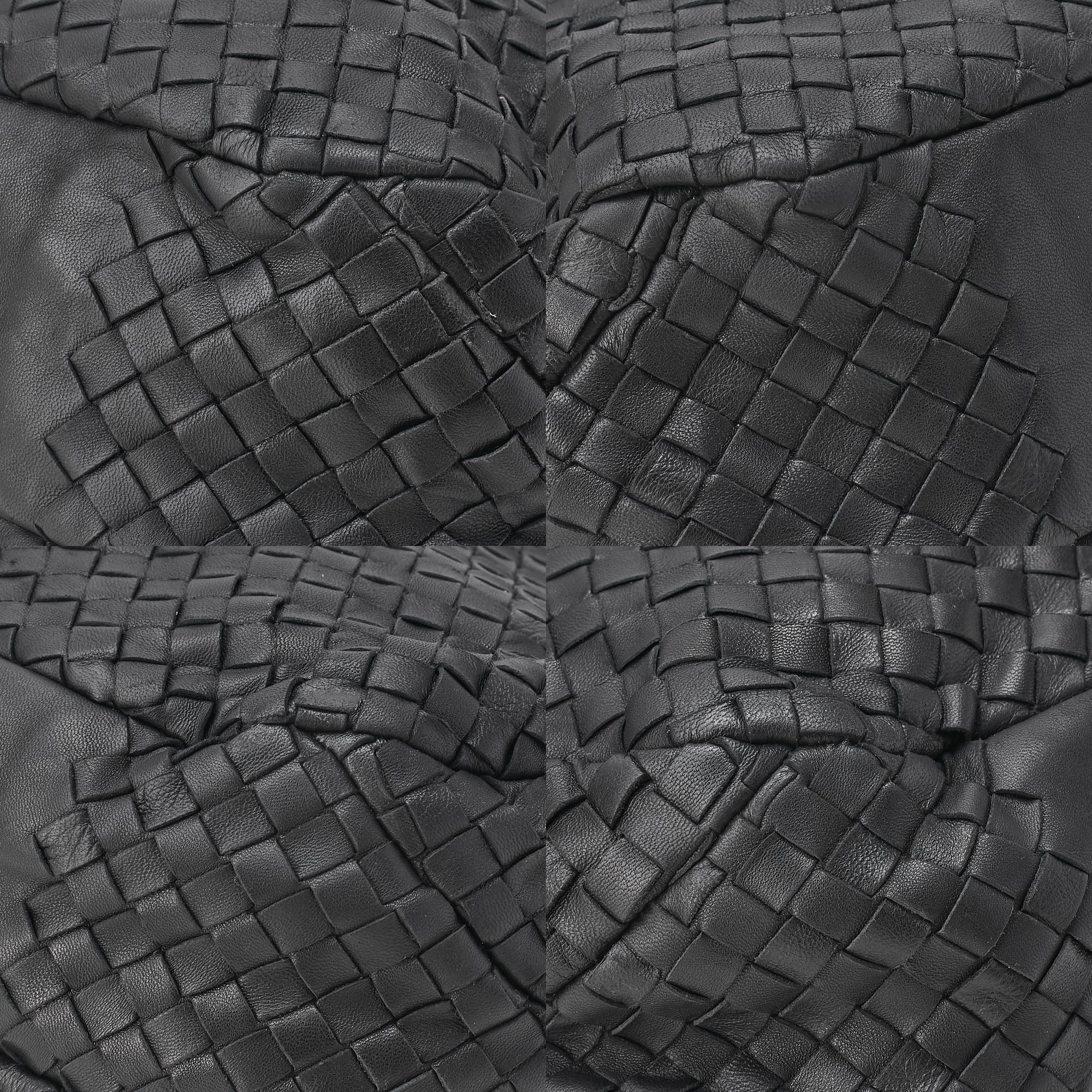 BOTTEGA VENETA Bottega Veneta Shoulder Bag Intrecciato Campana Lambskin Black Black-Tone Hardware, Pre-Owned