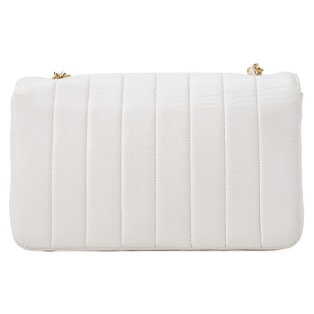 CHANEL Mademoiselle Turnlock Chain Shoulder Lambskin White Gold-Tone Hardware, Pre-Owned