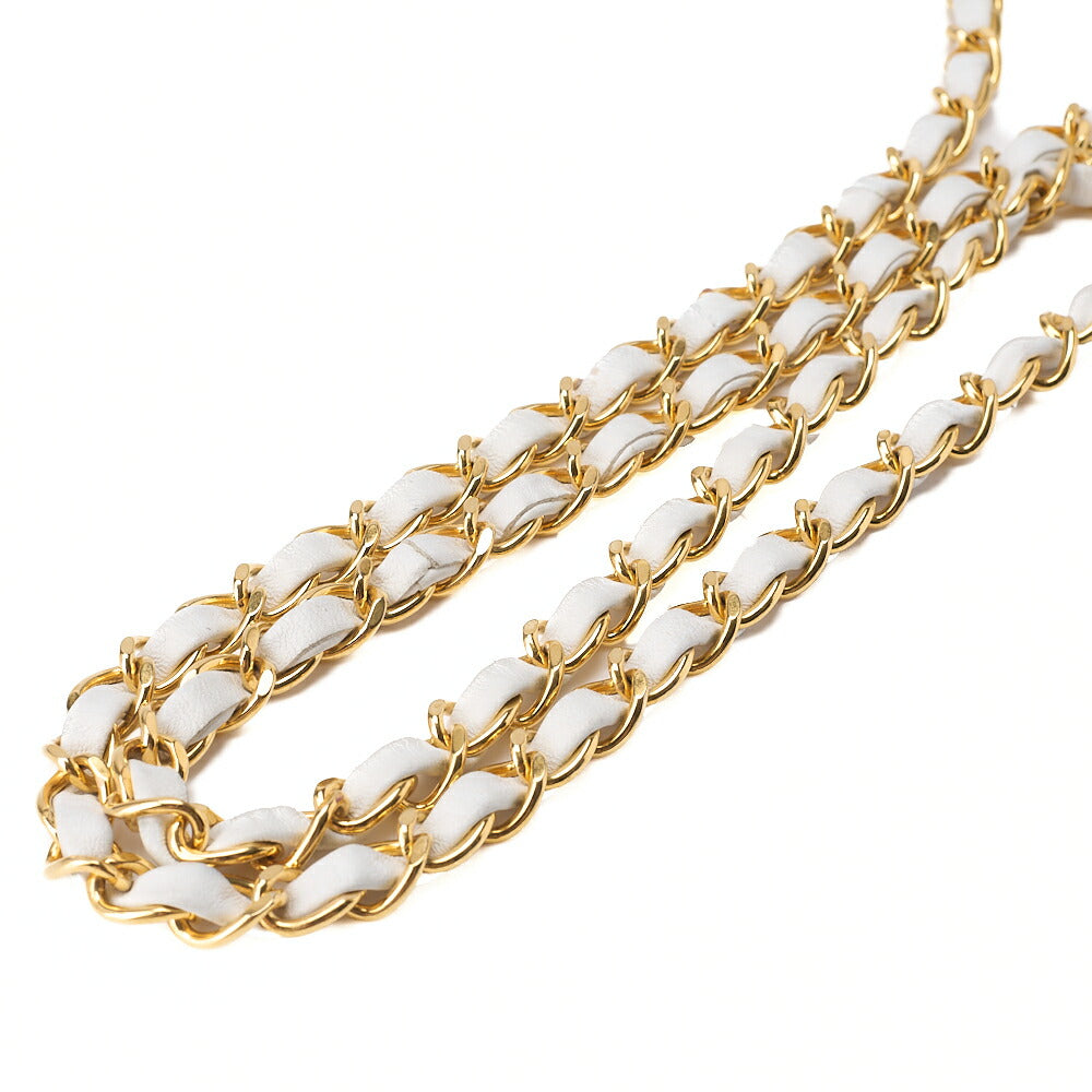 CHANEL Mademoiselle Turnlock Chain Shoulder Lambskin White Gold-Tone Hardware, Pre-Owned