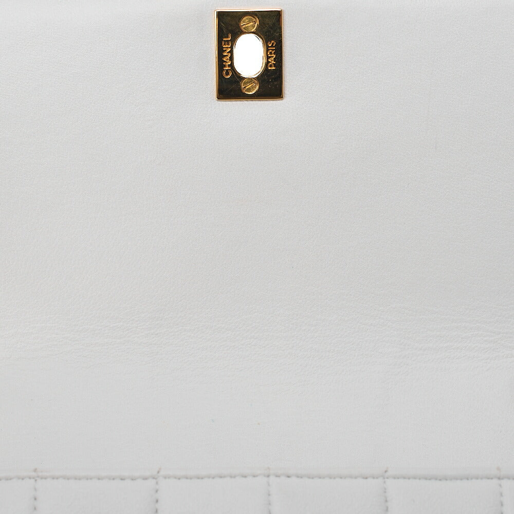 CHANEL Mademoiselle Turnlock Chain Shoulder Lambskin White Gold-Tone Hardware, Pre-Owned