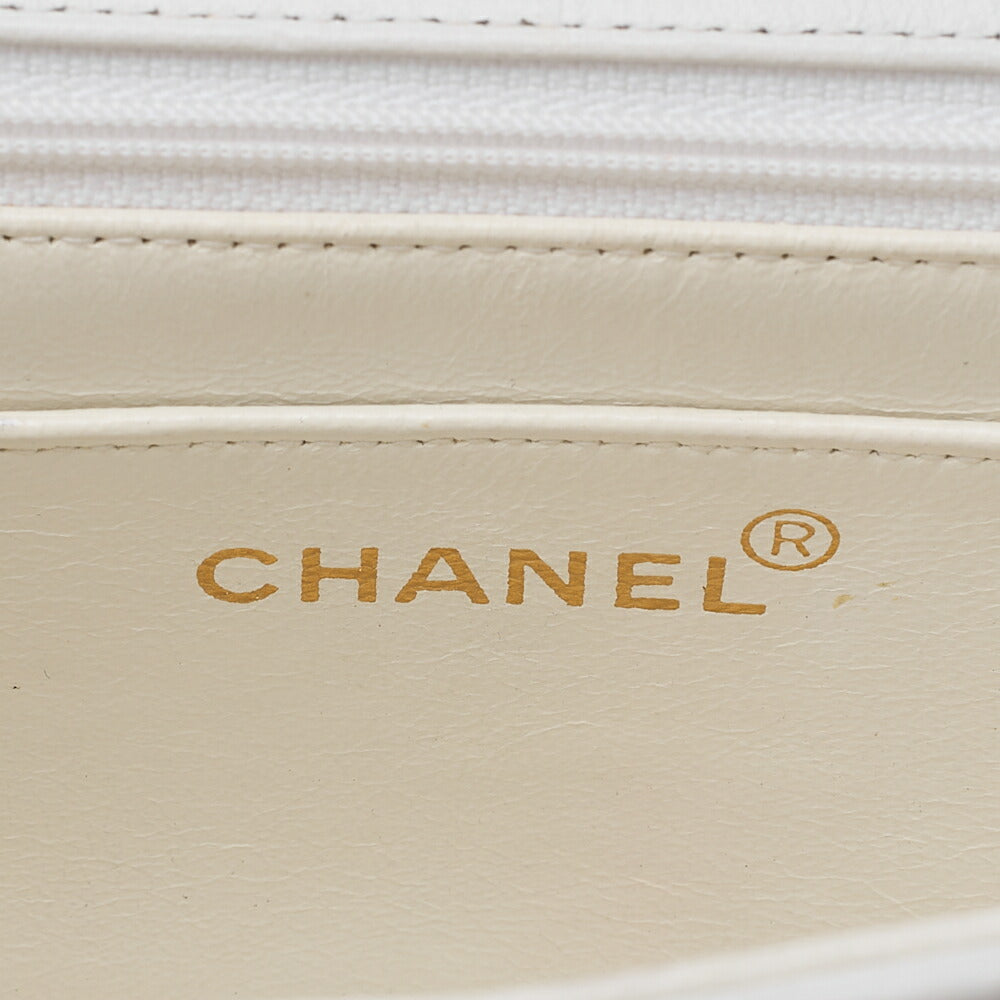 CHANEL Mademoiselle Turnlock Chain Shoulder Lambskin White Gold-Tone Hardware, Pre-Owned