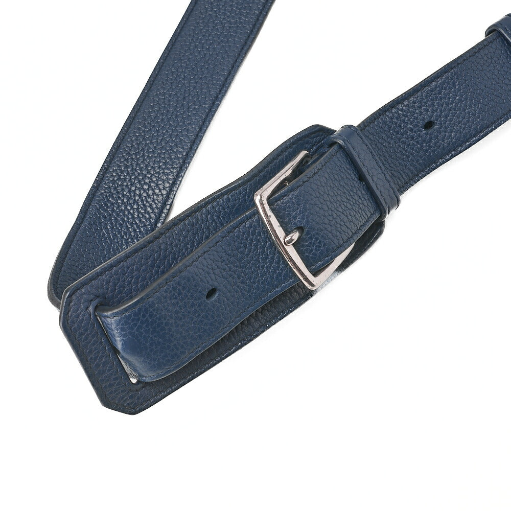 HERMES Gypsy 31 Tryon Clemence Shoulder Bag Blue Saphir Silver-Tone Hardware, Pre-Owned