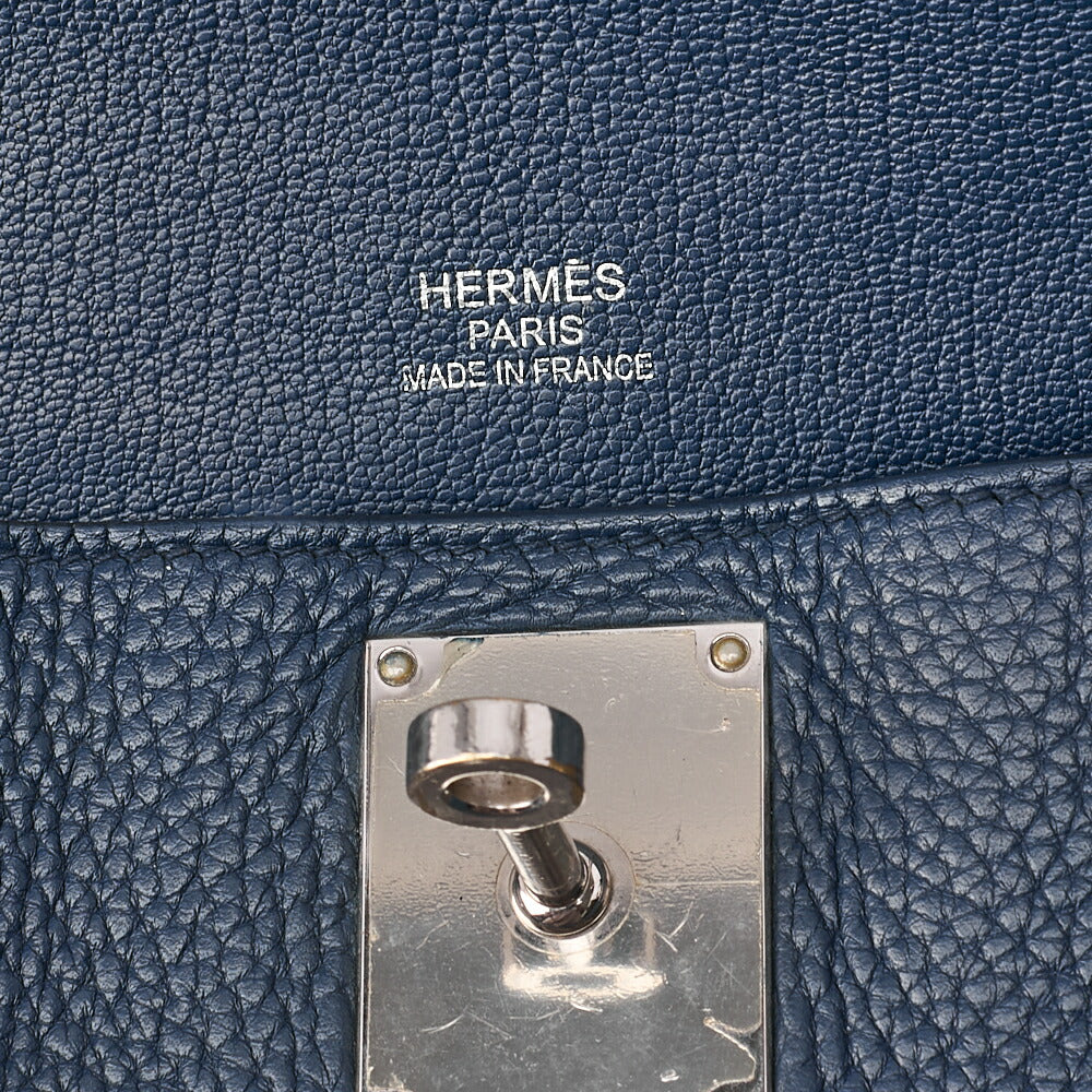 HERMES Gypsy 31 Tryon Clemence Shoulder Bag Blue Saphir Silver-Tone Hardware, Pre-Owned
