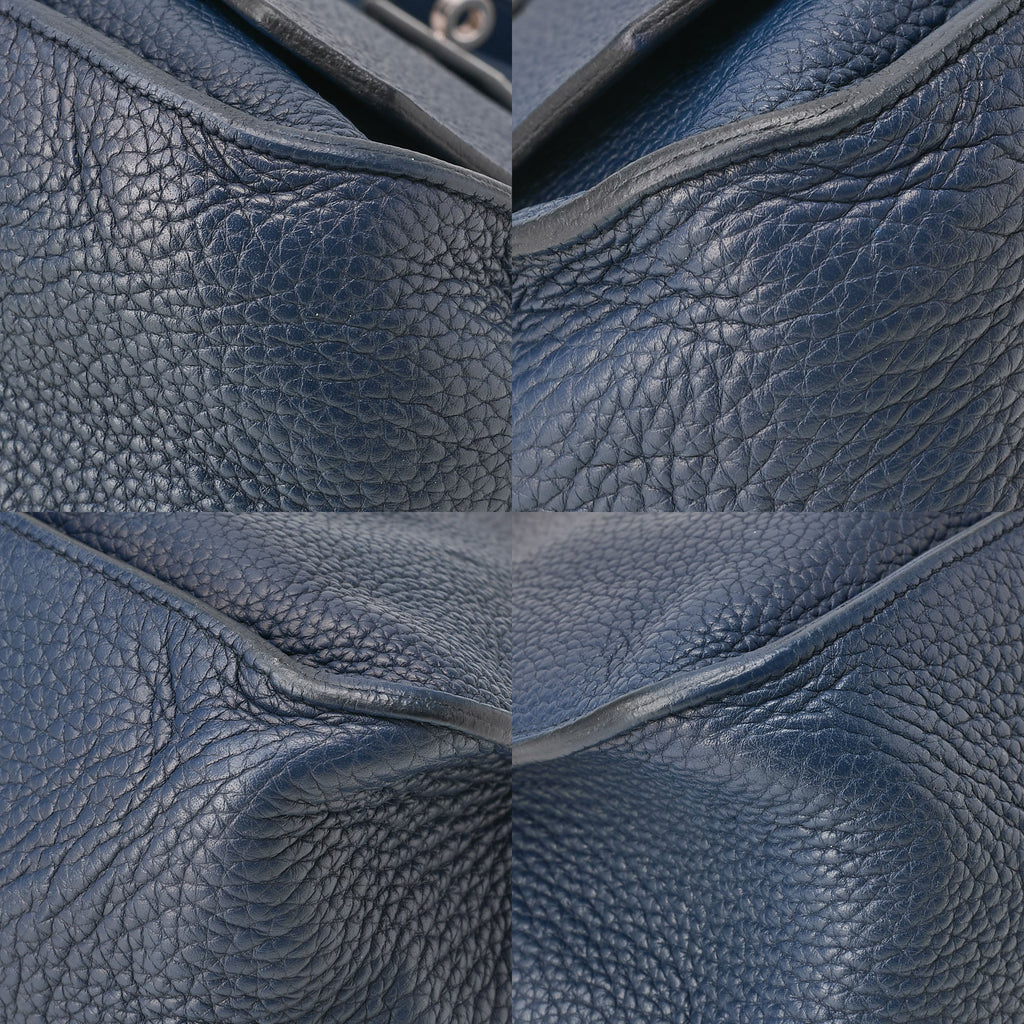 HERMES Gypsy 31 Tryon Clemence Shoulder Bag Blue Saphir Silver-Tone Hardware, Pre-Owned