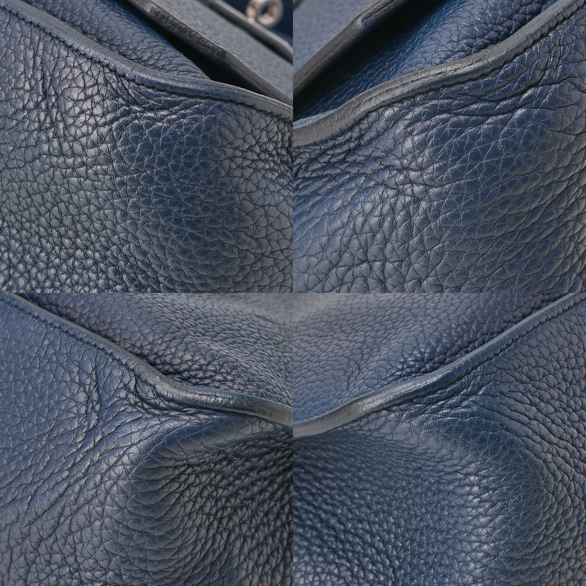 HERMES Gypsy 31 Tryon Clemence Shoulder Bag Blue Saphir Silver-Tone Hardware, Pre-Owned