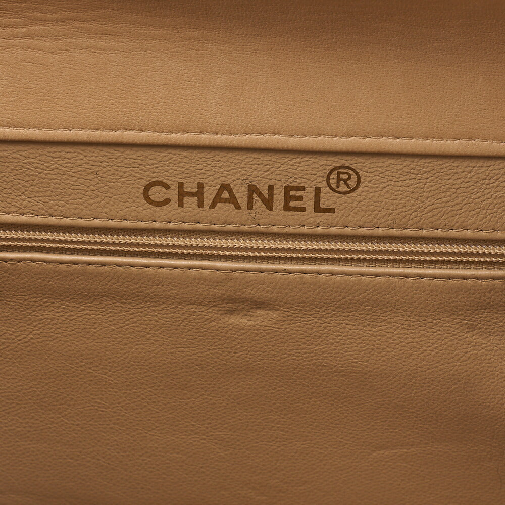 CHANEL Lambskin Matelasse Double Face 23cm Chain Shoulder Beige Gold-Tone Hardware, Pre-Owned
