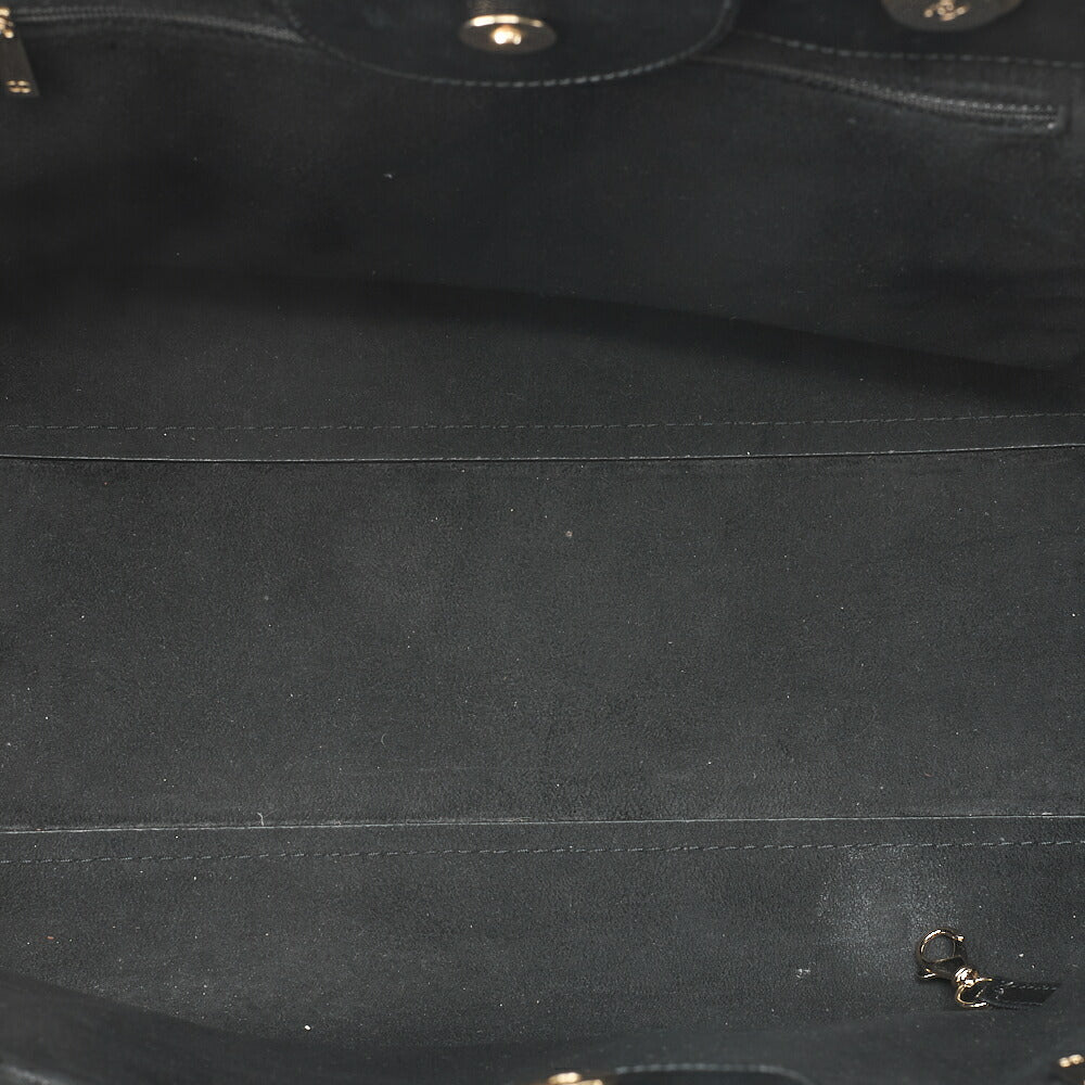 CHANEL Deauville MM Caviar Skin Studs Chain Tote Bag Black Gold-Tone Hardware, Pre-Owned