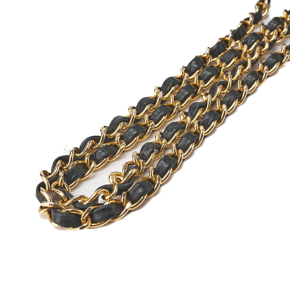 CHANEL Lambskin Matelasse Full Flap Turnlock Chain Shoulder Black Gold-Tone Hardware, Pre-Owned