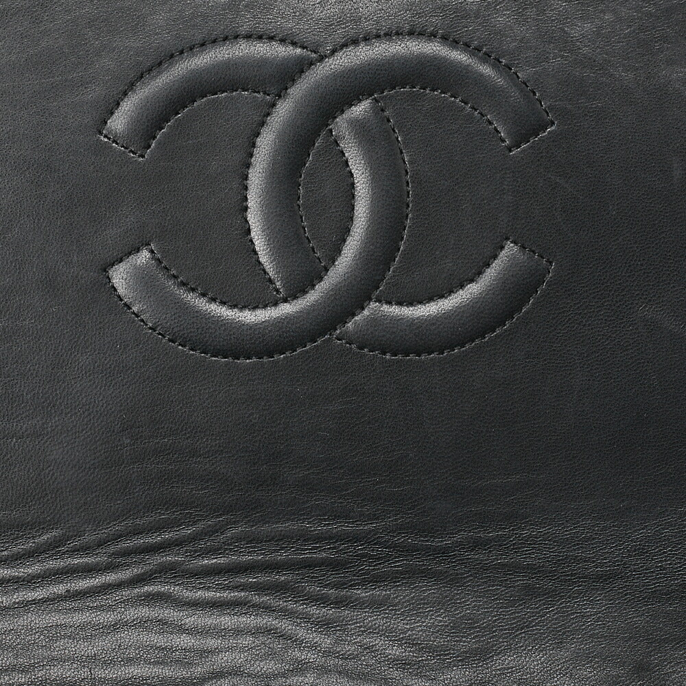 CHANEL Lambskin Matelasse Full Flap Turnlock Chain Shoulder Black Gold-Tone Hardware, Pre-Owned