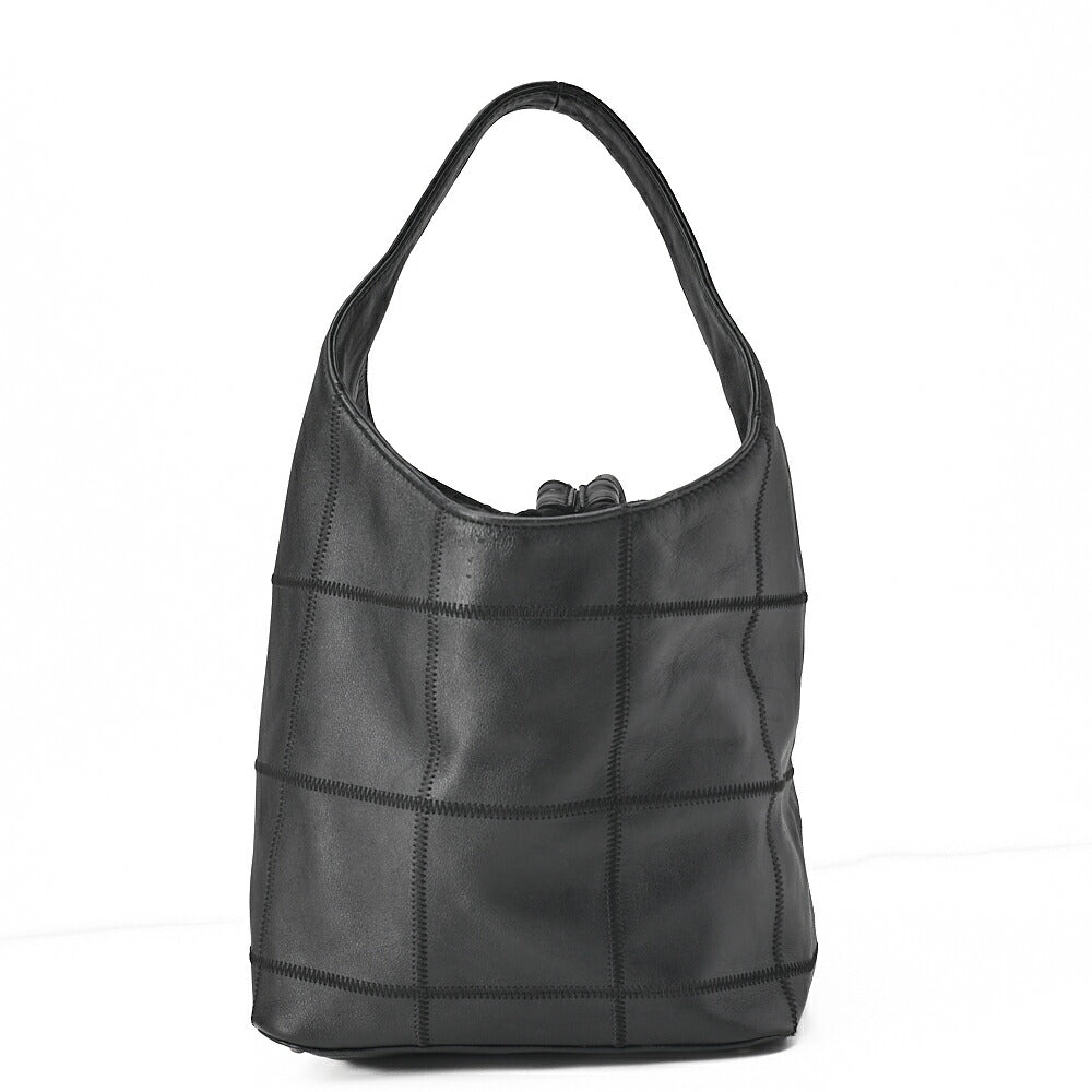 CHANEL Handbag Calfskin Chocolate Bar Logo Mark with Fringe Black Silver-Tone Hardware, Pre-Owned